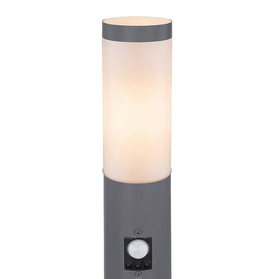 Borne Lumineuse Globo Boston Anthracite, 1 Lumiere, Detecteur De Mouvement