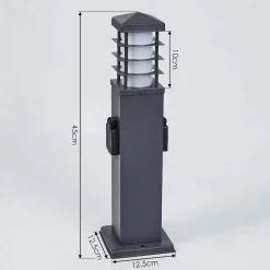 Borne Lumineuse Habolale Gris, 1 Lumiere