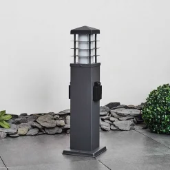 Borne Lumineuse Habolale Gris, 1 Lumiere