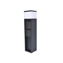 Borne Lumineuse Lutec Mains Led Noir, 1 Lumiere
