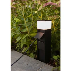 Borne Lumineuse Lutec Mains Led Noir, 1 Lumiere