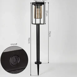 Borne Lumineuse Palanga Led Noir, 1 Lumiere