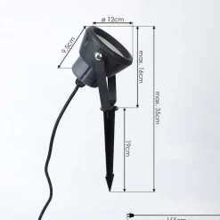 Borne Lumineuse Sempach Led Noir, 1 Lumiere, Changeur De Couleurs