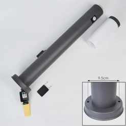 Borne Lumineuse Sessa Anthracite, 1 Lumiere, Detecteur De Mouvement
