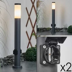 Borne Lumineuse Sessa Anthracite, 1 Lumiere