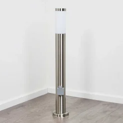 Borne Lumineuse Sessa Nickel Mat, 1 Lumiere