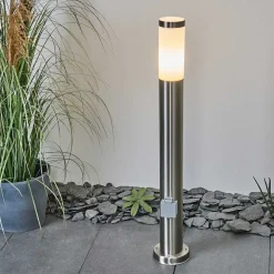 Borne Lumineuse Sessa Nickel Mat, 1 Lumiere