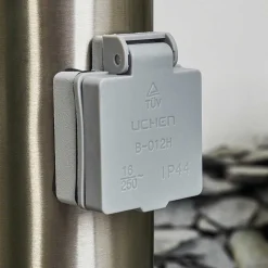 Borne Lumineuse Sessa Nickel Mat, 1 Lumiere