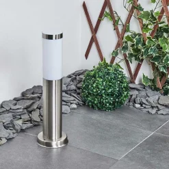 Borne Lumineuse Sessa Nickel Mat, 1 Lumiere