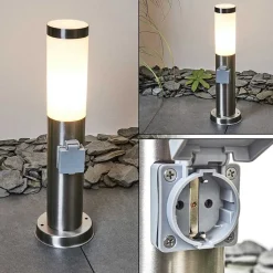 Borne Lumineuse Sessa Nickel Mat, 1 Lumiere
