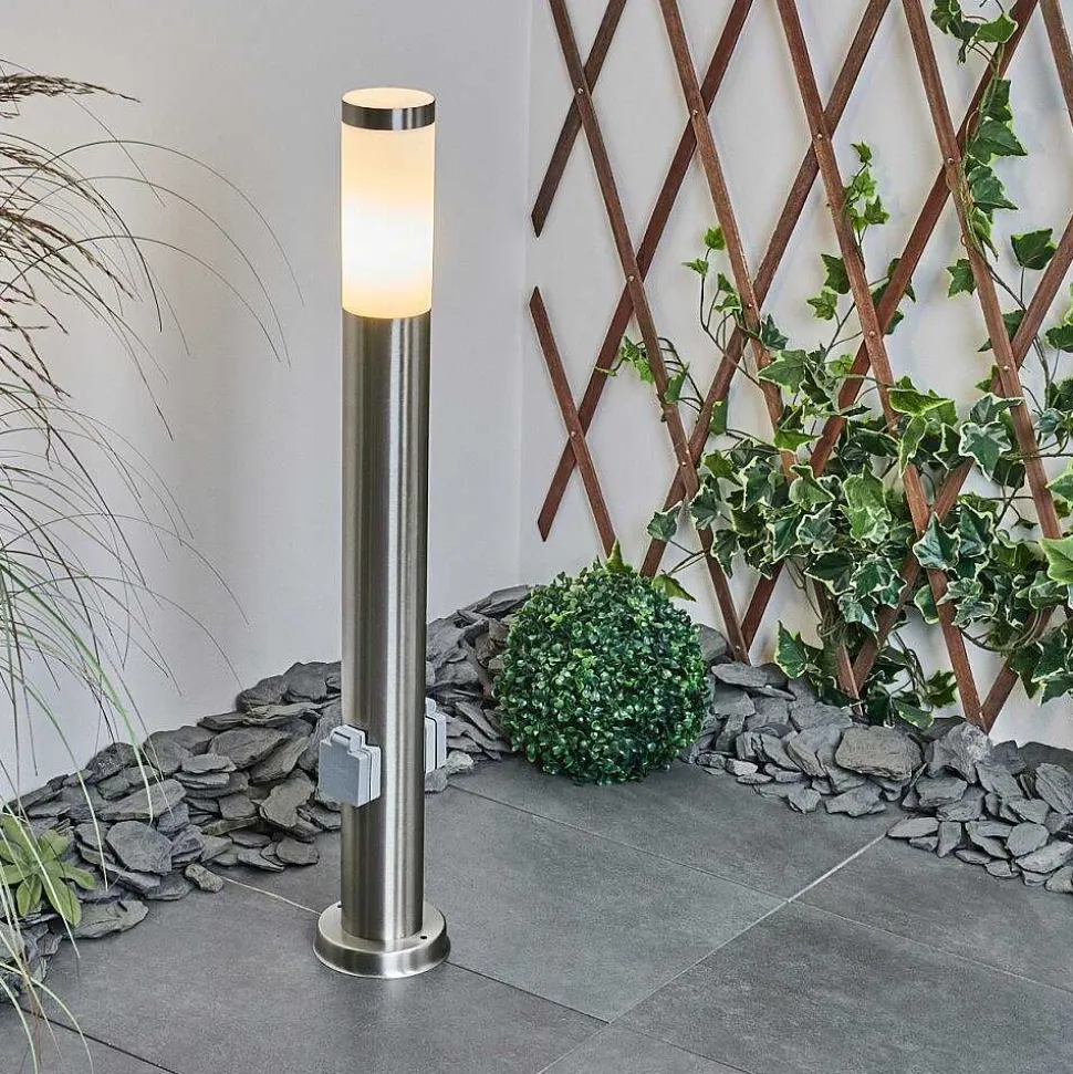 Borne Lumineuse Sessa Nickel Mat, 1 Lumiere
