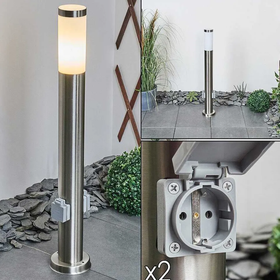 Borne Lumineuse Sessa Nickel Mat, 1 Lumiere