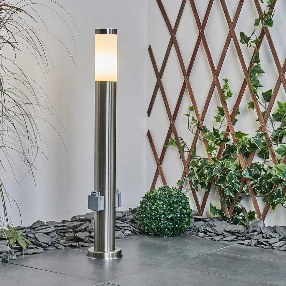 Borne Lumineuse Sessa Nickel Mat, 1 Lumiere