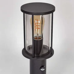Borne Lumineuse Sumalao Noir, 1 Lumiere, Detecteur De Mouvement