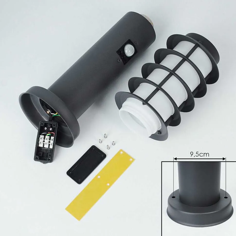 Borne Lumineuse Tunes Anthracite, 1 Lumiere, Detecteur De Mouvement