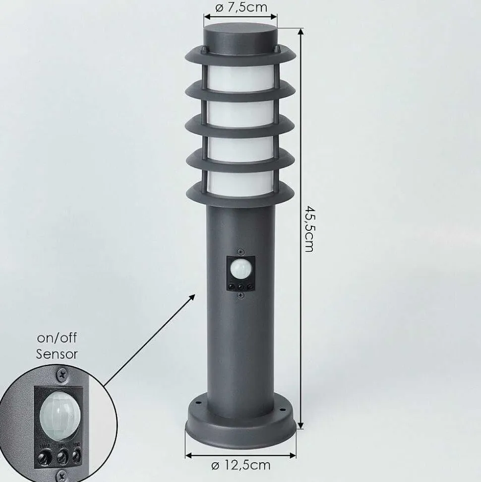 Borne Lumineuse Tunes Anthracite, 1 Lumiere, Detecteur De Mouvement