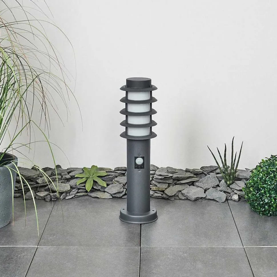 Borne Lumineuse Tunes Anthracite, 1 Lumiere, Detecteur De Mouvement