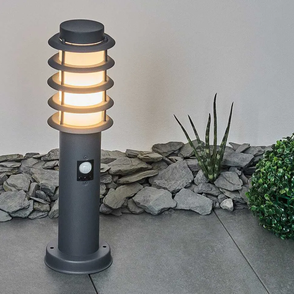 Borne Lumineuse Tunes Anthracite, 1 Lumiere, Detecteur De Mouvement
