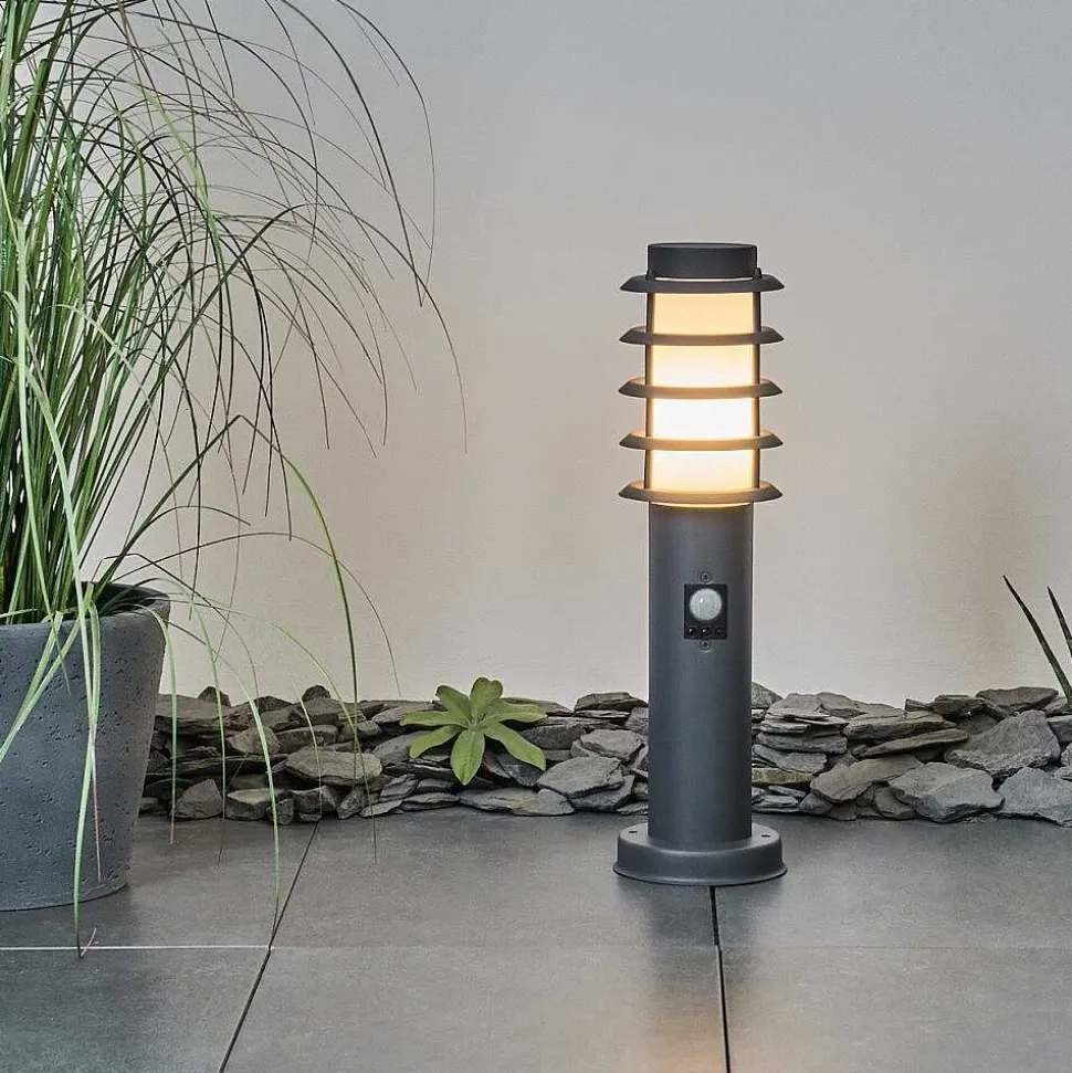 Borne Lumineuse Tunes Anthracite, 1 Lumiere, Detecteur De Mouvement