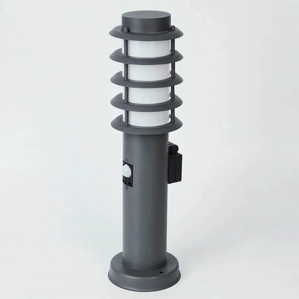 Borne Lumineuse Tunes Anthracite, 1 Lumiere, Detecteur De Mouvement