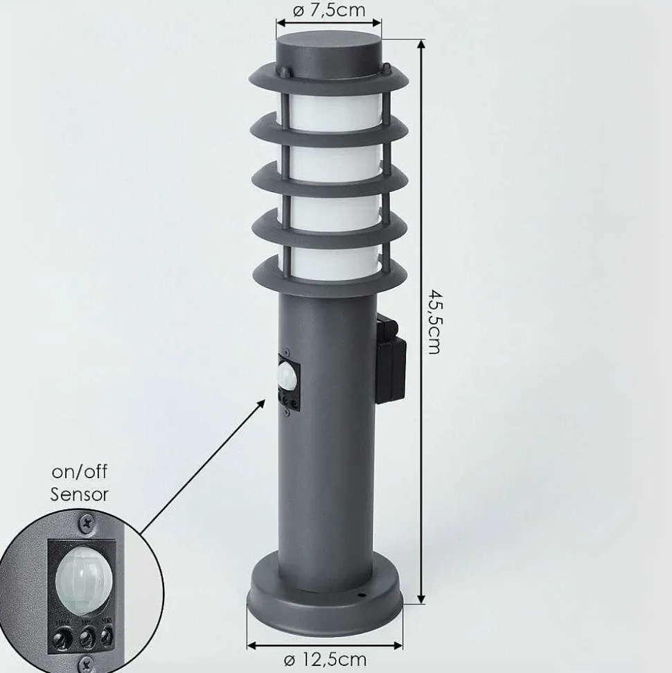 Borne Lumineuse Tunes Anthracite, 1 Lumiere, Detecteur De Mouvement