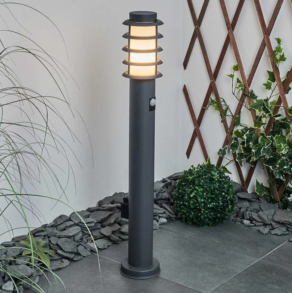 Borne Lumineuse Tunes Anthracite, 1 Lumiere, Detecteur De Mouvement