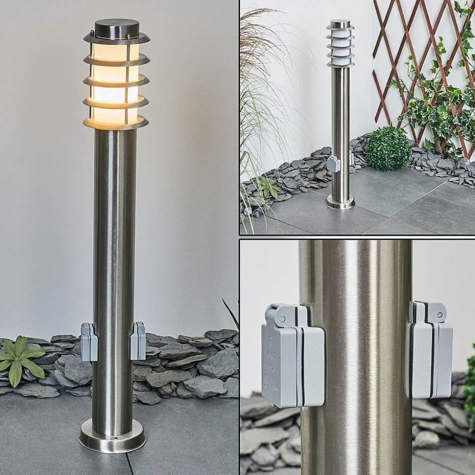 Borne Lumineuse Tunes Nickel Mat, 1 Lumiere