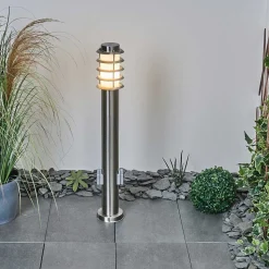 Borne Lumineuse Tunes Nickel Mat, 1 Lumiere