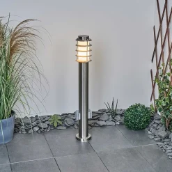 Borne Lumineuse Tunes Nickel Mat, 1 Lumiere