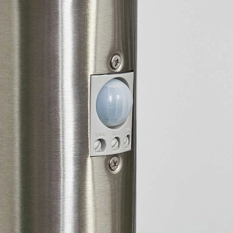 Borne Lumineuse Tunes Nickel Mat, 1 Lumiere, Detecteur De Mouvement