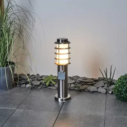 Borne Lumineuse Tunes Nickel Mat, 1 Lumiere