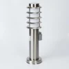 Borne Lumineuse Tunes Nickel Mat, 1 Lumiere, Detecteur De Mouvement