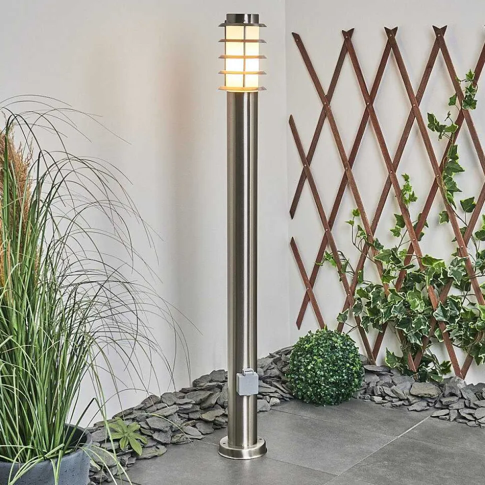 Borne Lumineuse Tunes Nickel Mat, 1 Lumiere