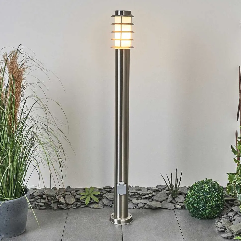 Borne Lumineuse Tunes Nickel Mat, 1 Lumiere