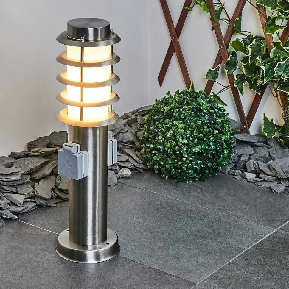Borne Lumineuse Tunes Nickel Mat, 1 Lumiere