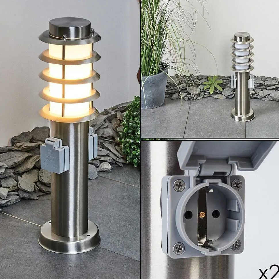Borne Lumineuse Tunes Nickel Mat, 1 Lumiere