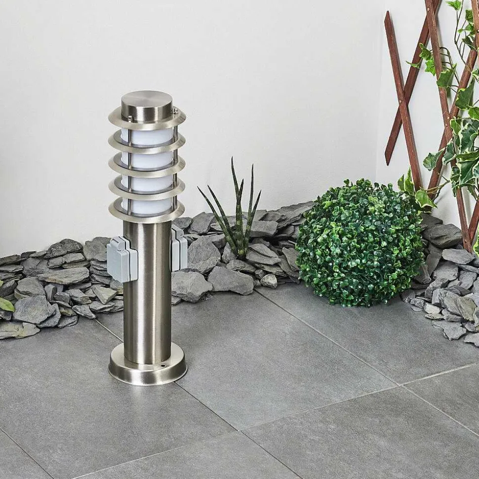 Borne Lumineuse Tunes Nickel Mat, 1 Lumiere