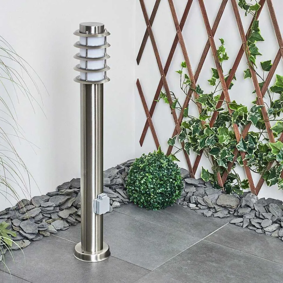 Borne Lumineuse Tunes Nickel Mat, 1 Lumiere