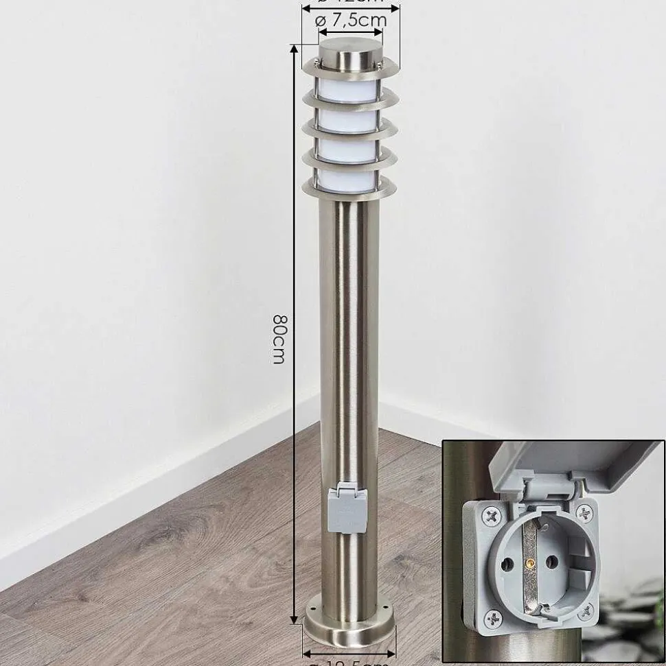 Borne Lumineuse Tunes Nickel Mat, 1 Lumiere