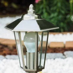 Borne Moskau Acier Inoxydable, 1 Lumiere
