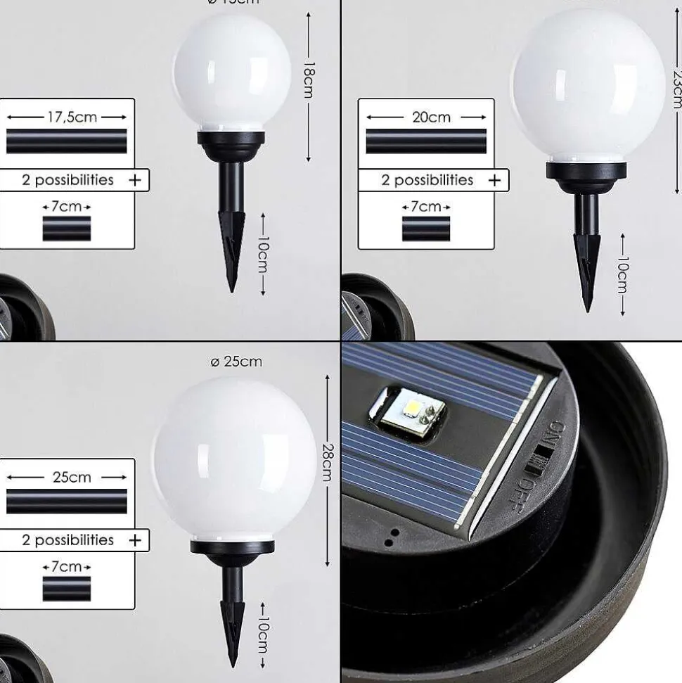 Boule Lumineuse Campinas Led Noir, Blanc, 1 Lumiere