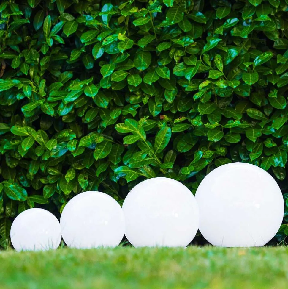 Boule Lumineuse Solar Led Acier Inoxydable, 2 Lumieres