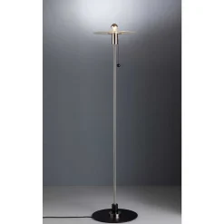 Bst 23 Tecnolumen Lampadaire Nickel Mat, Noir, 1 Lumiere