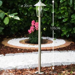 Éclairage De Chemin Moskau Acier Inoxydable, 1 Lumiere