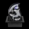 Fontaine Globo Albert Led Gris, 4 Lumieres, Changeur De Couleurs
