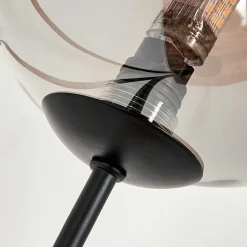 Lampadaire - Verre 15 Cm Bernado Fume, 3 Lumieres