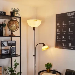 Lampadaire A Vasque Voleyrac Brun, 2 Lumieres
