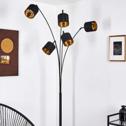 Lampadaire Alsen Noir, 5 Lumieres