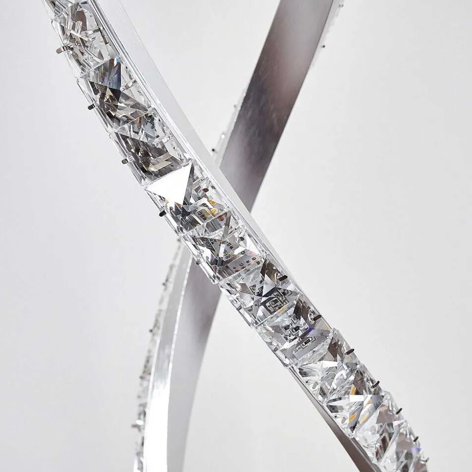 Lampadaire Assuan Led Chrome, 1 Lumiere, Telecommandes, Changeur De Couleurs