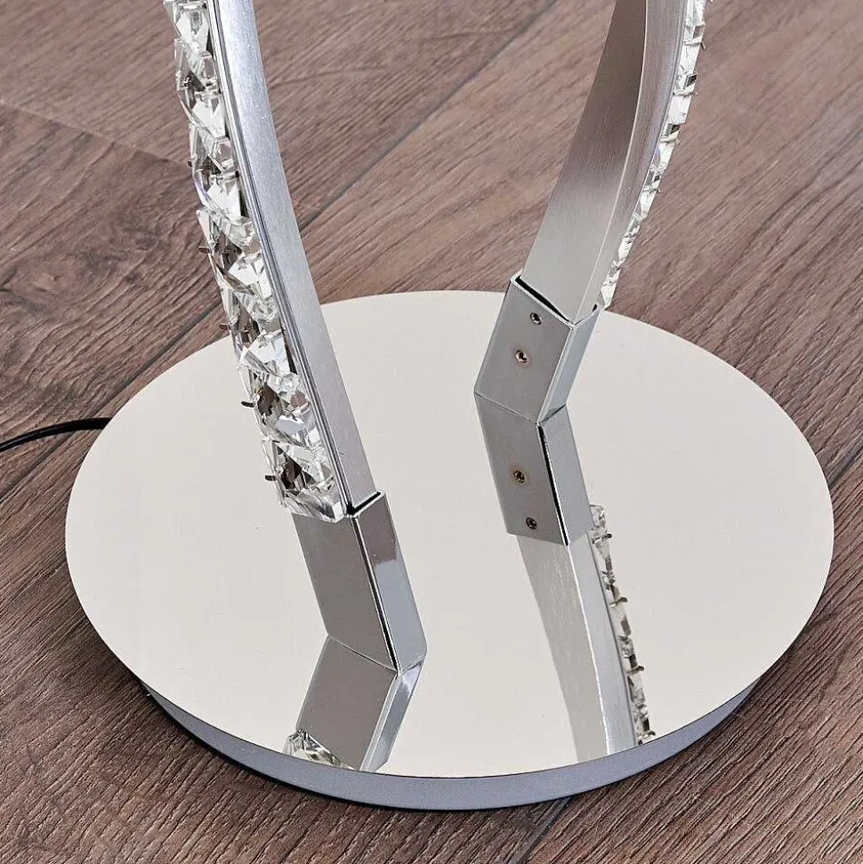 Lampadaire Assuan Led Chrome, 1 Lumiere, Telecommandes, Changeur De Couleurs